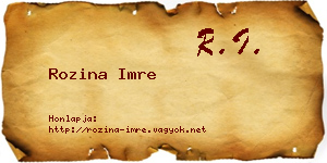 Rozina Imre névjegykártya