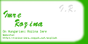 imre rozina business card